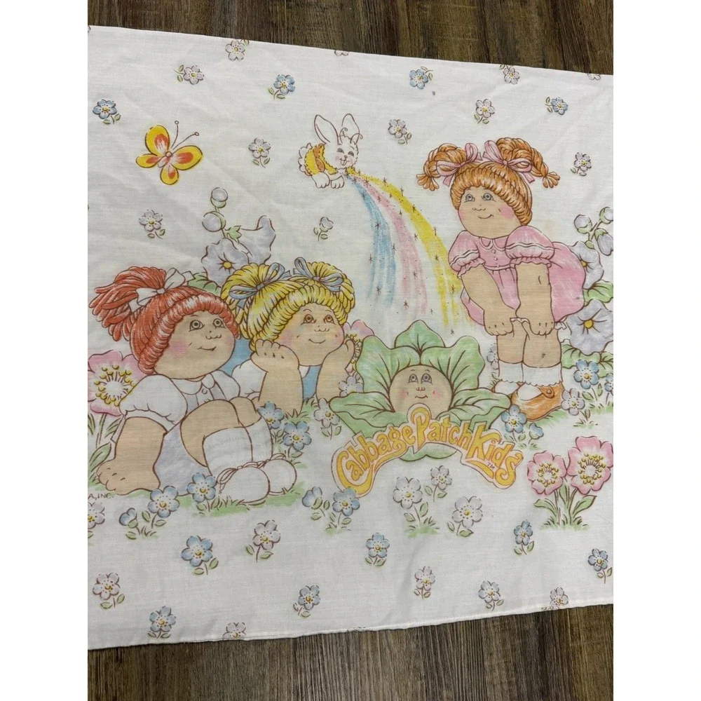 Cabbage Patch Kids Pillowcase Size 1983 Multicolor Standard Size Floral Cotton